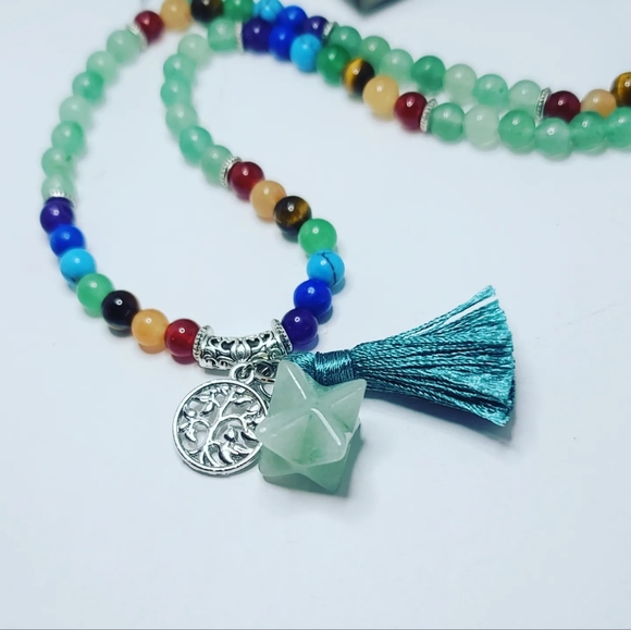 Green Aventurine, 7 Chakra Crystals Maja 108 beads necklace - Picture 5 of 5